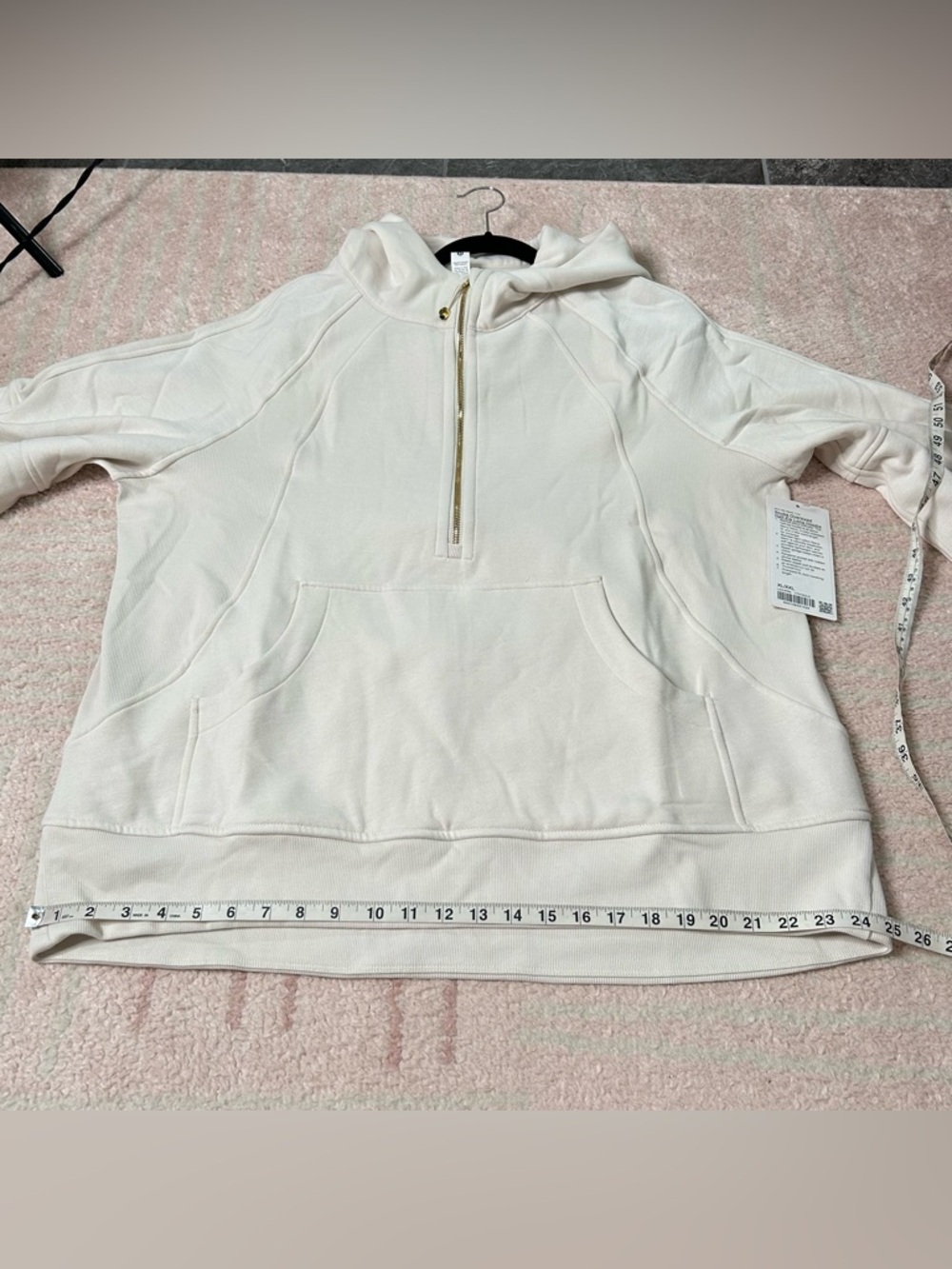 NWT Lululemon Scuba Oversized Half Zip Long Hoodie Size XL/XXL Ivory Gold - Picture 10 of 12